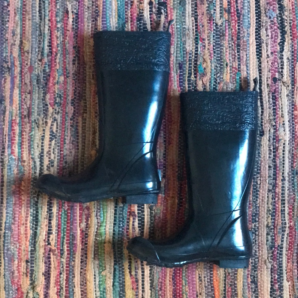 Bogs Black Rubber Rain Boots